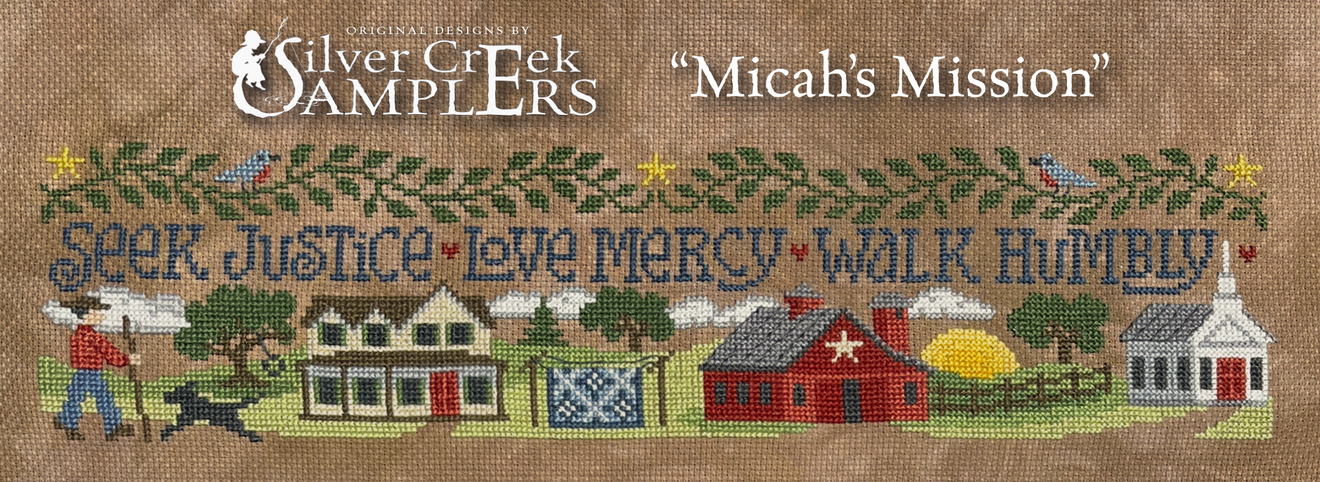 PREORDER Micah’s Mission - Silver Creek Samplers - Cross Stitch Pattern, Needlecraft Patterns, The Crafty Grimalkin - A Cross Stitch Store
