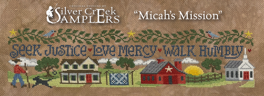 PREORDER Micah’s Mission - Silver Creek Samplers - Cross Stitch Pattern, Needlecraft Patterns, The Crafty Grimalkin - A Cross Stitch Store