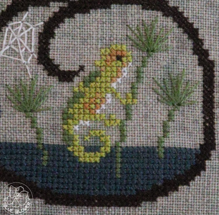 Spooky Shoebill - The Blue Flower - Cross Stitch Pattern