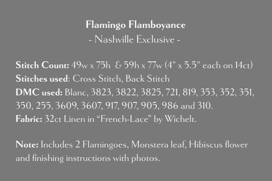 PREORDER Flamingo Flamboyance - Tiny Modernist - Cross Stitch Pattern, Needlecraft Patterns, The Crafty Grimalkin - A Cross Stitch Store