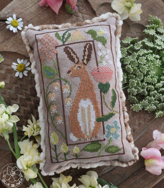 PRE-ORDER Tudor Hare - The Blue Flower - Cross Stitch Pattern, Needlecraft Patterns, Needlecraft Patterns, The Crafty Grimalkin - A Cross Stitch Store