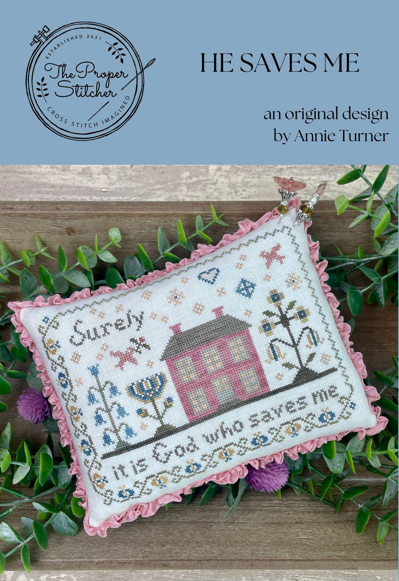 PREORDER He Saves Me - The Proper Stitcher - Cross Stitch Pattern, Needlecraft Patterns, Needlecraft Patterns, The Crafty Grimalkin - A Cross Stitch Store
