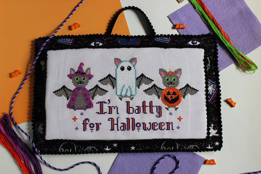 Batty for Halloween - Stay Platinum Stitchery - Cross Stitch Pattern