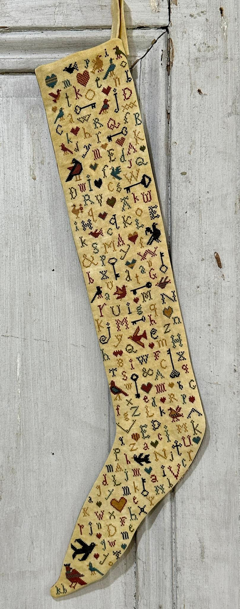 PREORDER Primitive Stocking - Kathy Barrick - Cross Stitch Pattern