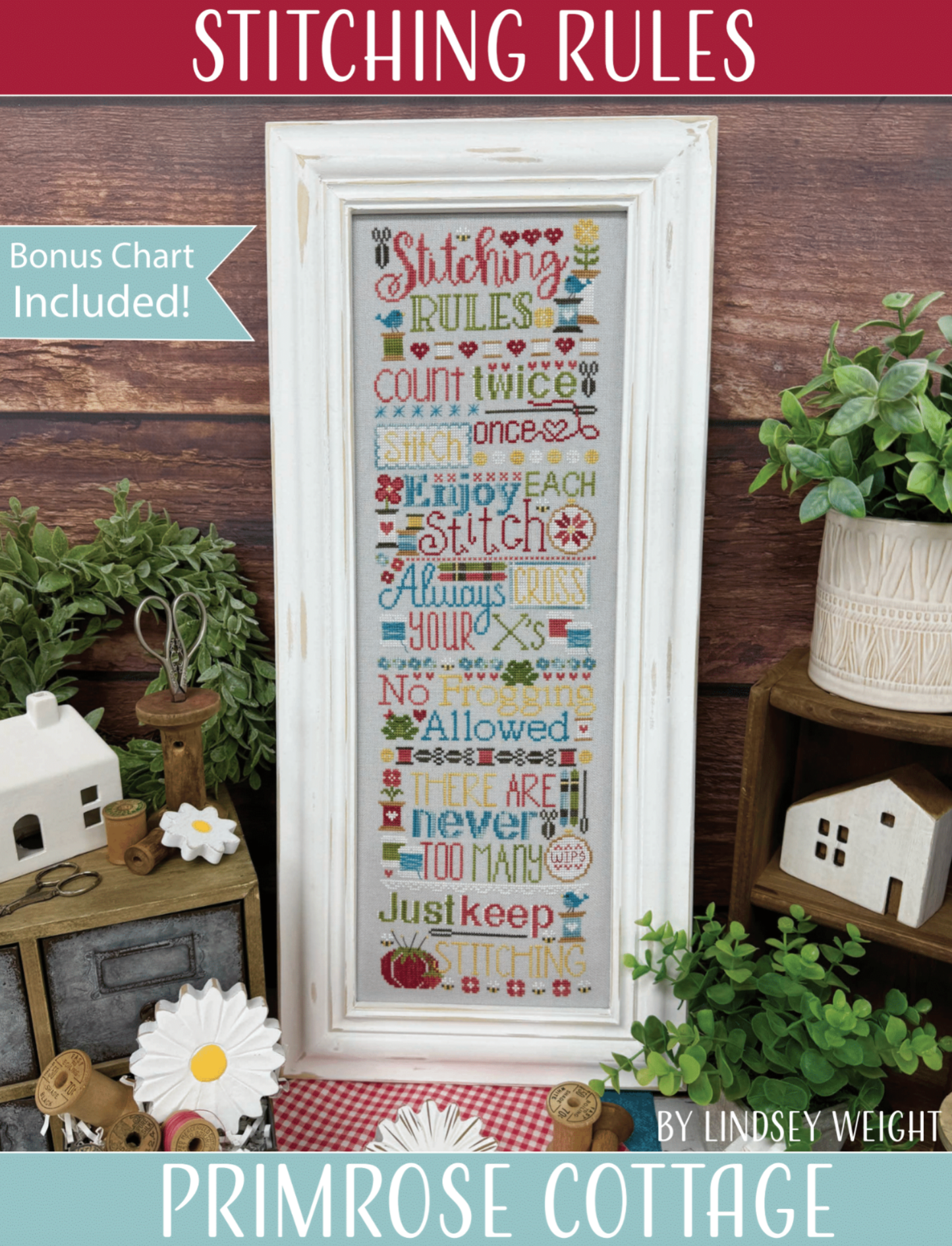 Stitching Rules - Primrose Cottage - Cross Stitch Pattern, Needlecraft Patterns, The Crafty Grimalkin - A Cross Stitch Store