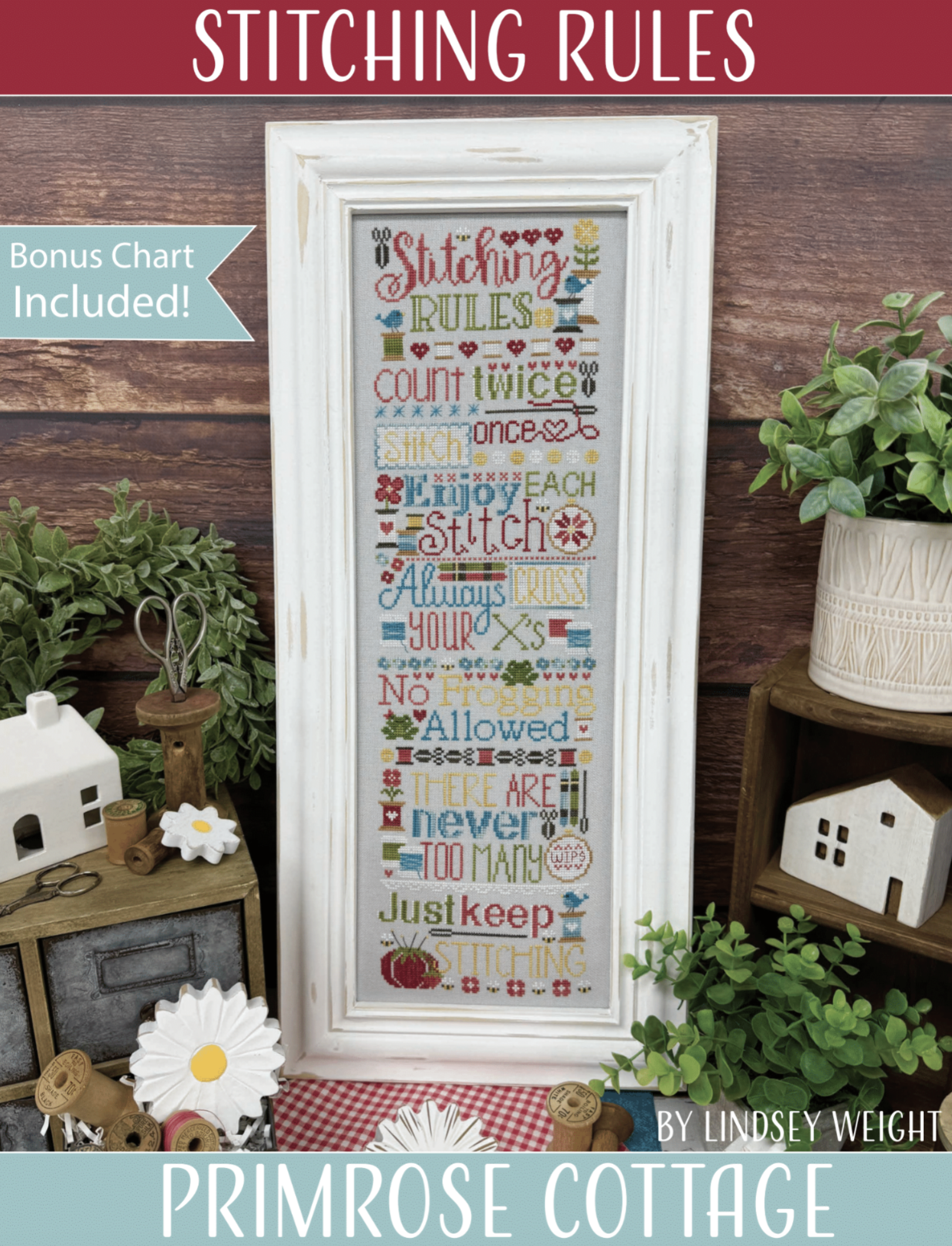 Stitching Rules - Primrose Cottage - Cross Stitch Pattern, Needlecraft Patterns, The Crafty Grimalkin - A Cross Stitch Store