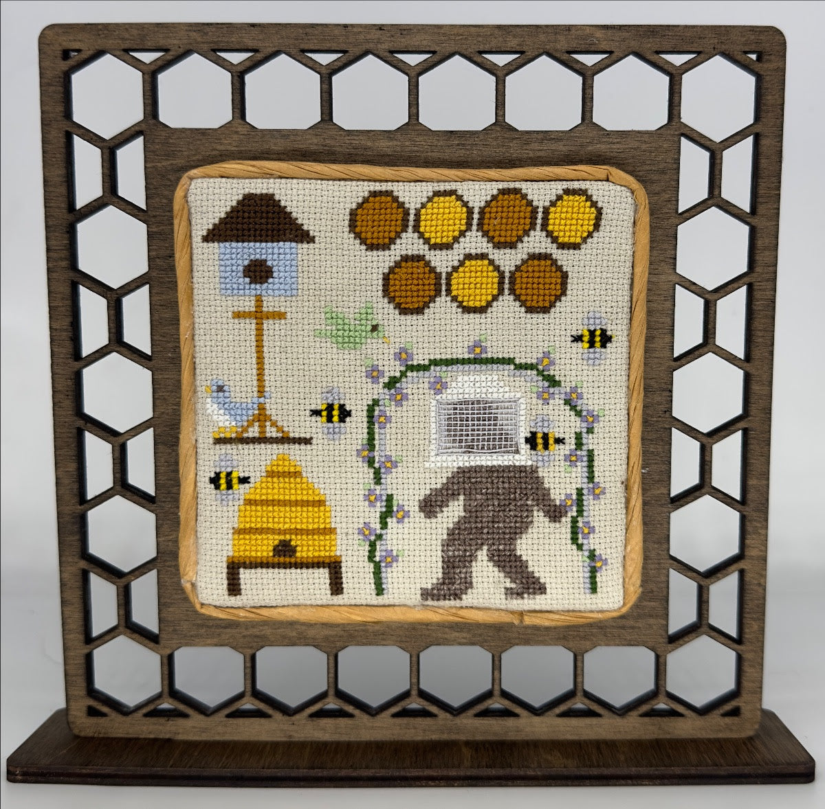 PRE-ORDER Beekeeper Bigfoot - Sambrie Stitches - Cross Stitch Pattern, Needlecraft Patterns, The Crafty Grimalkin - A Cross Stitch Store