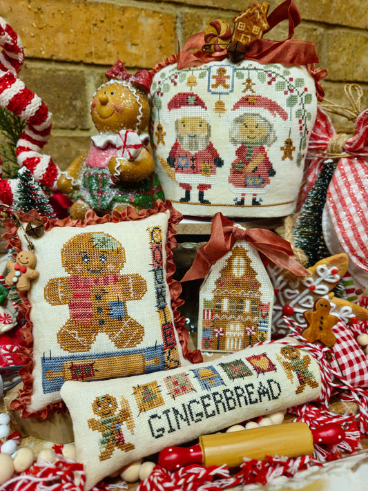 PREORDER Gingerbread Thieves - Quaintrose Needlearts - Cross Stitch Pattern