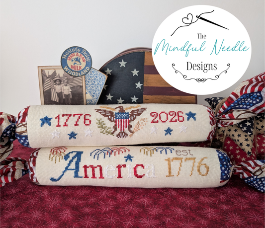 PREORDER Patriotic Crackers - Mindful Needle - Cross Stitch Pattern