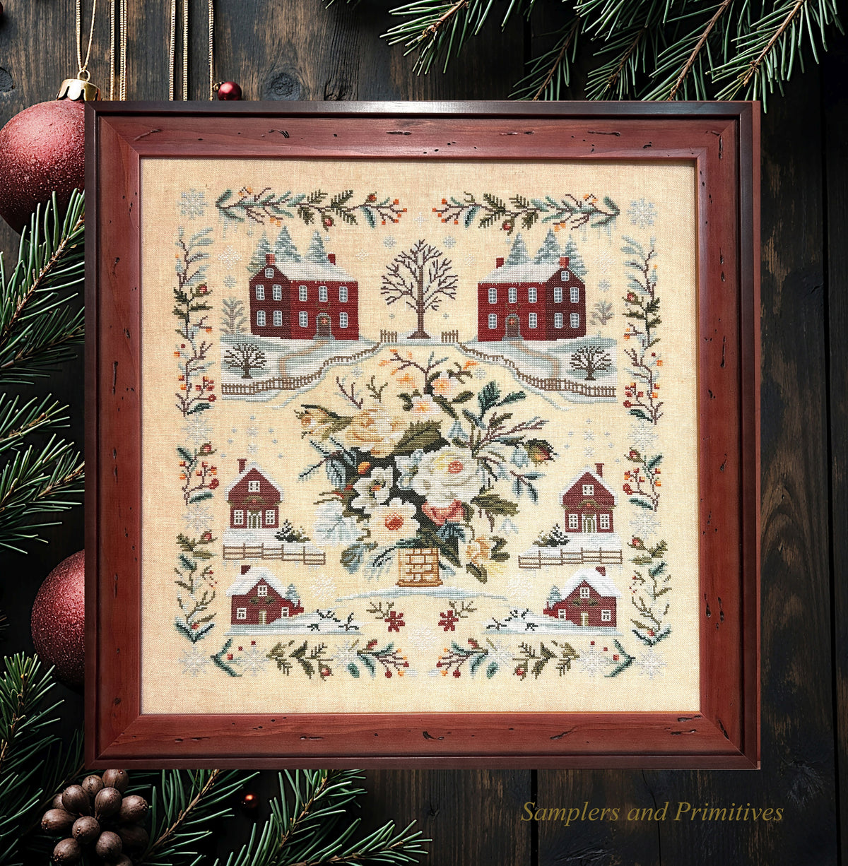 PREORDER Winter Day Sampler - Samplers and Primitives - Cross Stitch Pattern, Needlecraft Patterns, The Crafty Grimalkin - A Cross Stitch Store
