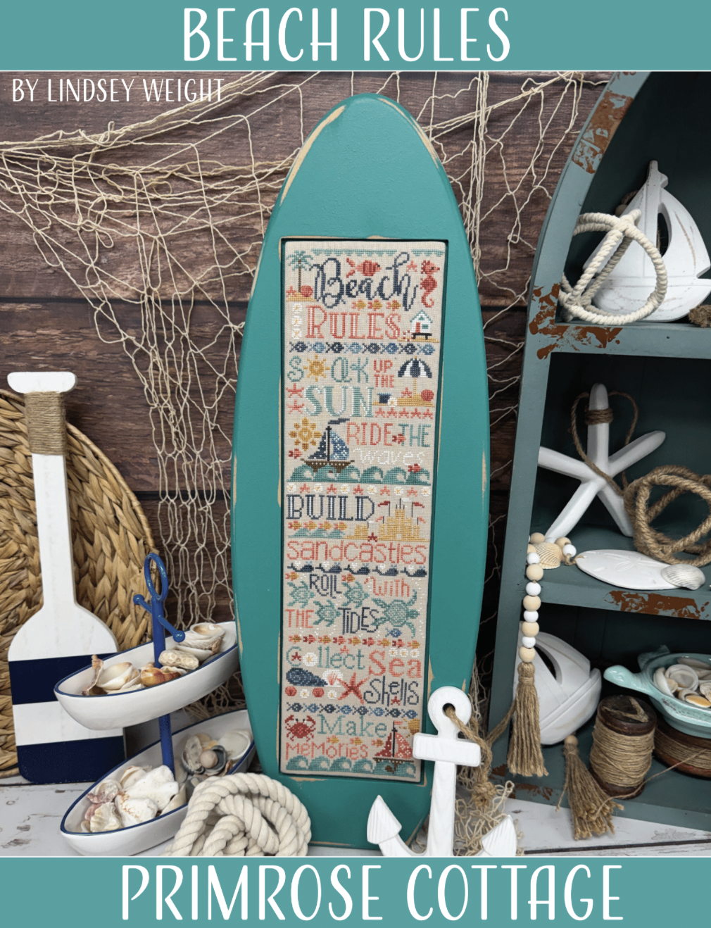 Beach Rules - Primrose Cottage - Cross Stitch Pattern