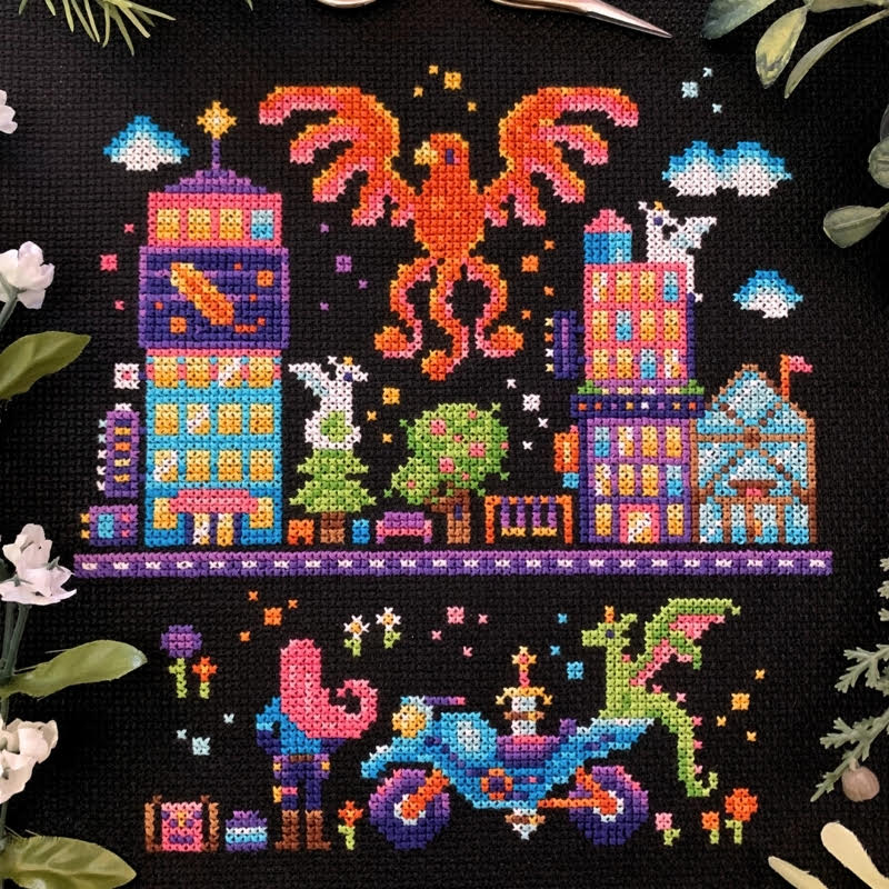 Phoenix City - Flossy Fox Shop - Cross Stitch Pattern