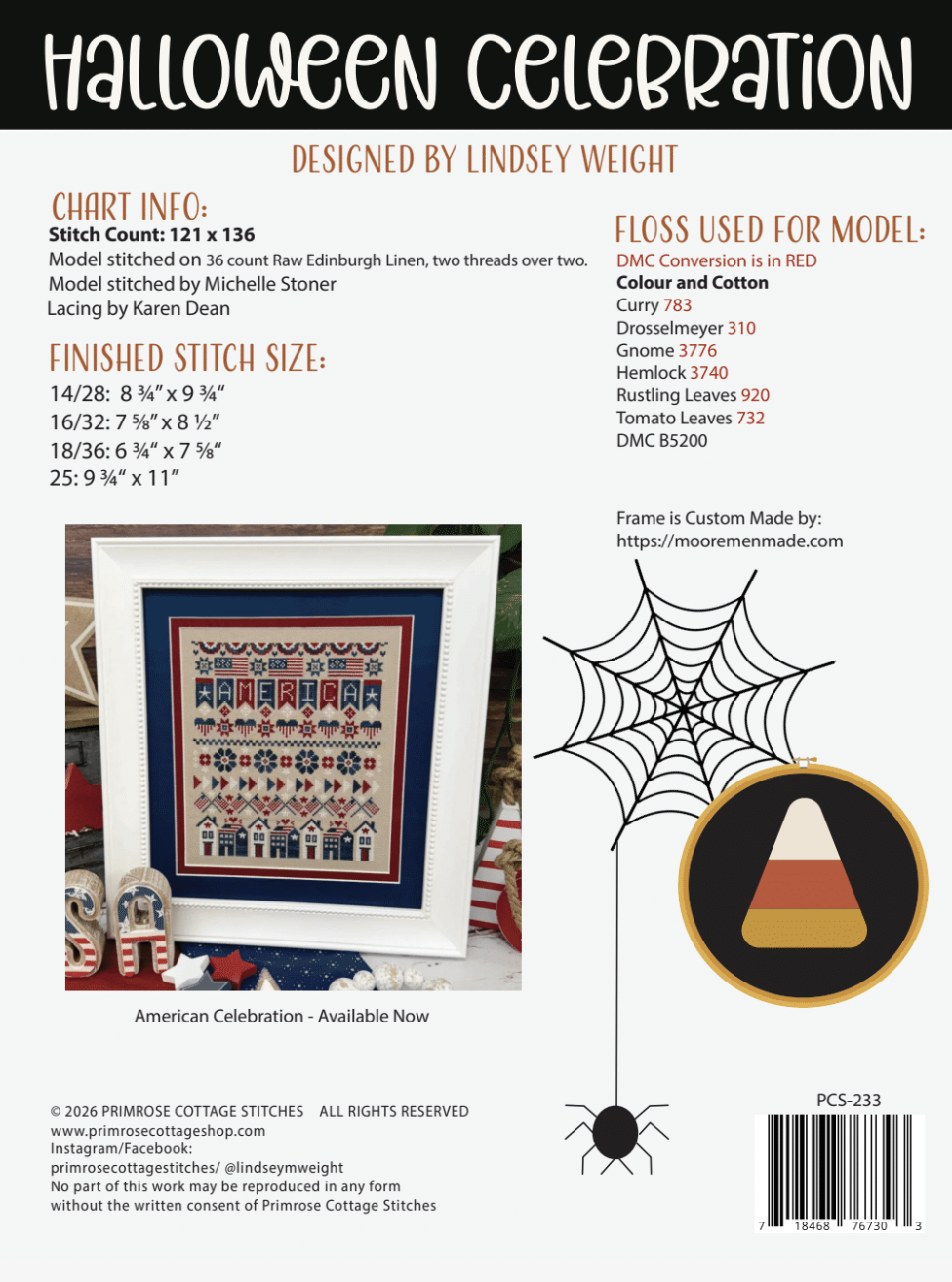 PREORDER Halloween Celebration - Primrose Cottage Stitches - Cross Stitch Pattern, Needlecraft Patterns, Needlecraft Patterns, The Crafty Grimalkin - A Cross Stitch Store