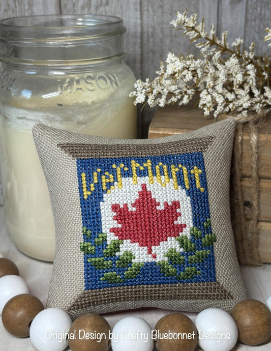 Vermont State Spool - Crafty Bluebonnet Designs - Cross Stitch Pattern, Cross Stitch Patterns, The Crafty Grimalkin - A Cross Stitch Store