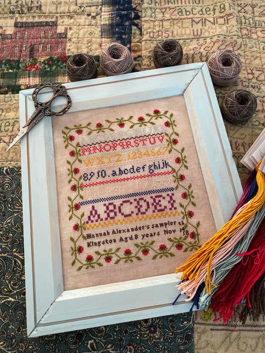 Hannah Alexander, A Sweet Little Sampler - Pansy Patch Quilts and Stitchery - Cross Stitch Pattern