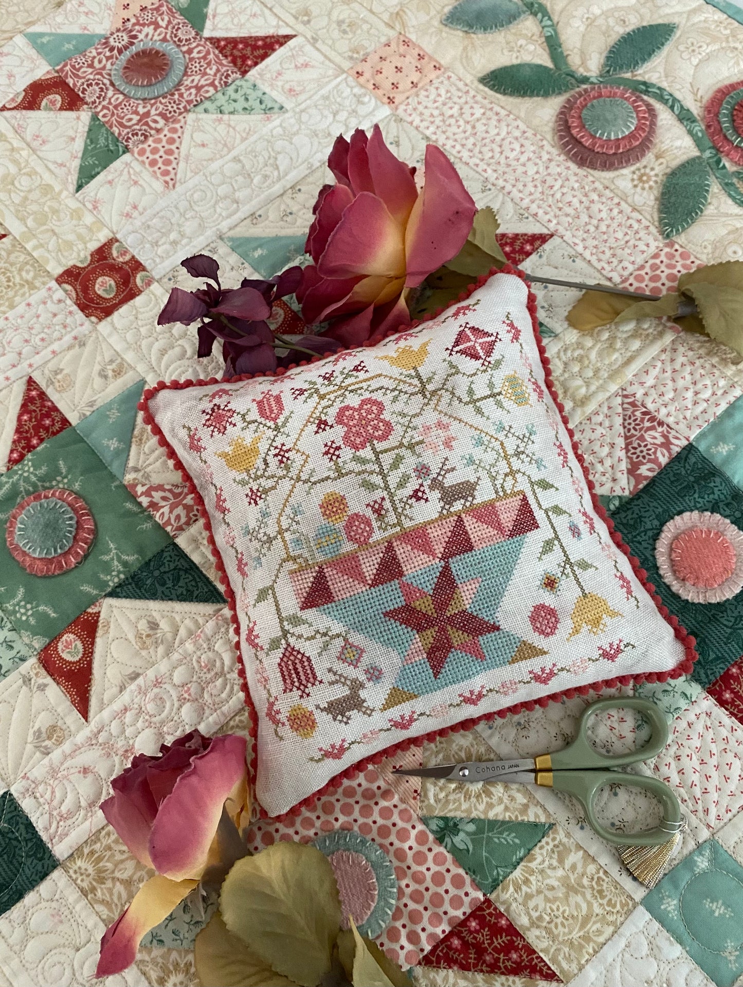Betsy's Easter Basket - Pansy Patch Quilts and Stitchery - Cross Stitch Pattern