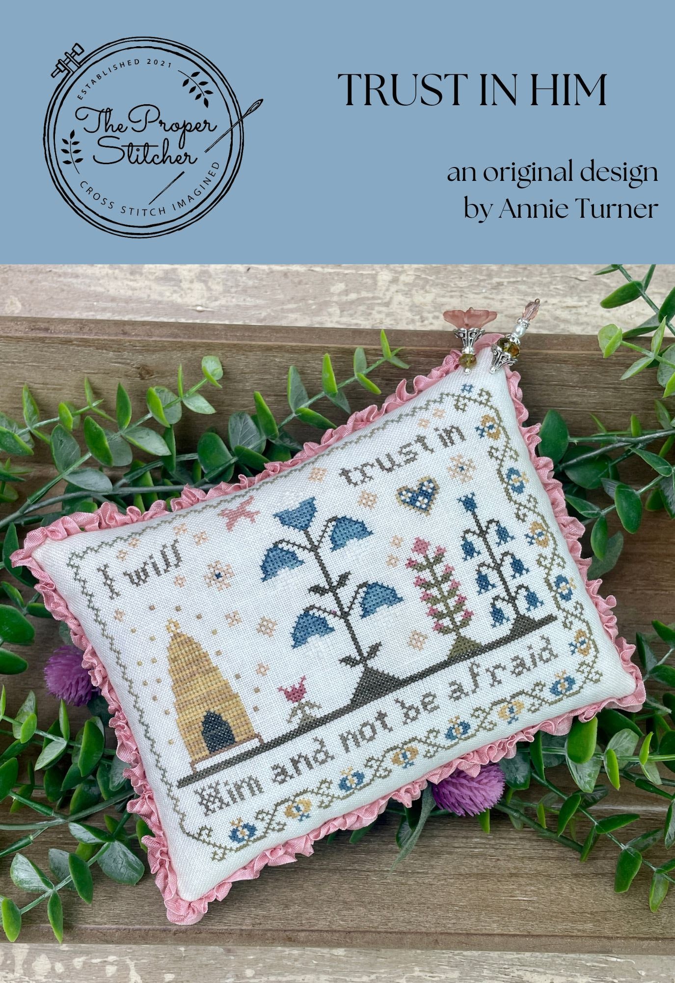 PREORDER Trust In Him - The Proper Stitcher - Cross Stitch Pattern, Needlecraft Patterns, Needlecraft Patterns, The Crafty Grimalkin - A Cross Stitch Store