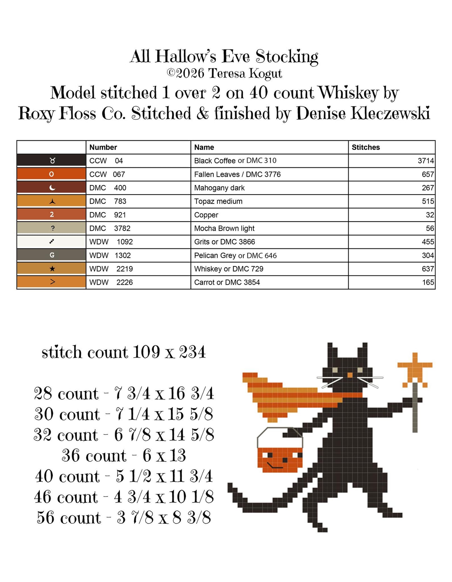 PREORDER All Hallow's Eve Stocking - Teresa Kogut - Cross Stitch Pattern