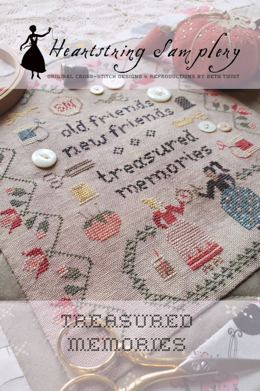 PREORDER Treasured Memories - Heartstring Samplery - Cross Stitch Pattern, Needlecraft Patterns, Needlecraft Patterns, The Crafty Grimalkin - A Cross Stitch Store