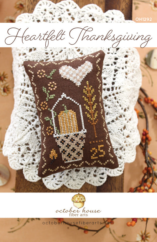 Heartfelt Thanksgiving - October House Fiber Arts - Cross Stitch Pattern