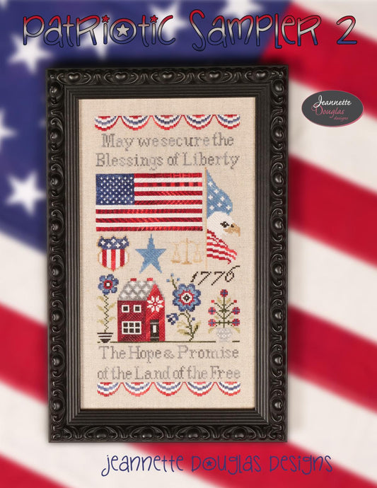 PREORDER Patriotic Sampler 2 - Jeannette Douglas Designs - Cross Stitch Pattern