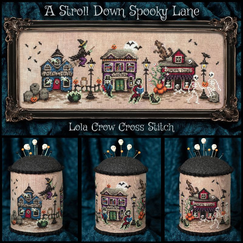 PREORDER A Stroll Down Spooky Lane - Lola Crow - Cross Stitch Pattern