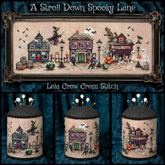PREORDER A Stroll Down Spooky Lane - Lola Crow - Cross Stitch Pattern