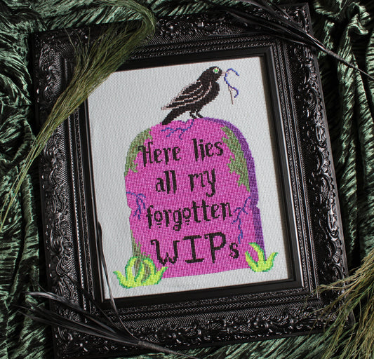 Rest in Peace WIPs - Stay Platinum Stitchery - Cross Stitch Pattern