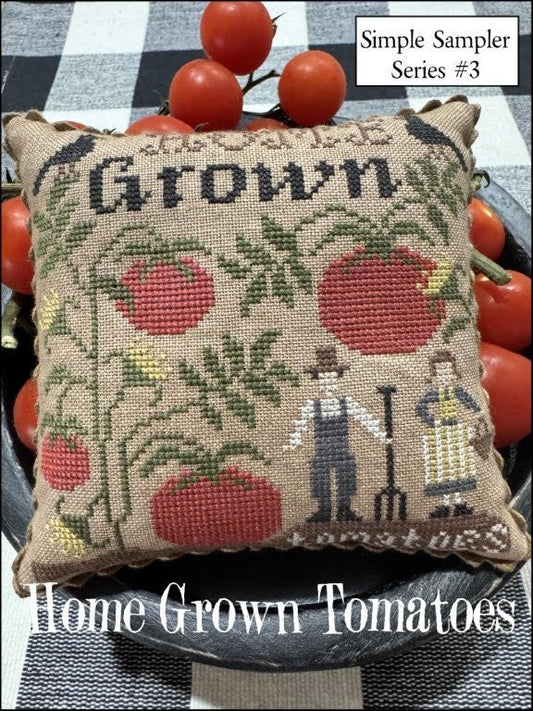 Home Grown Tomatoes  (Simpler Sampler Series #3)  - The Scarlett House - Cross Stitch Pattern