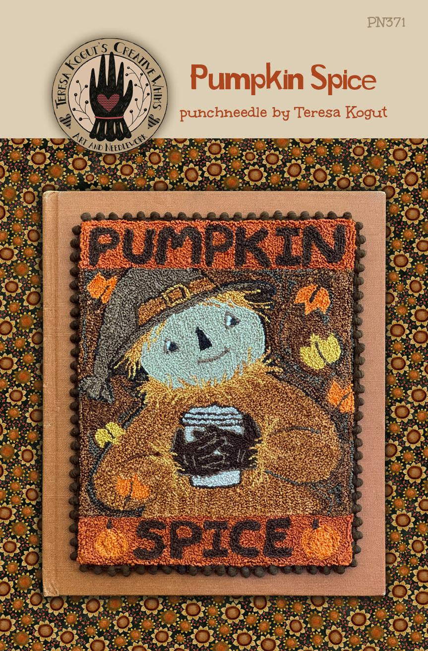 PREORDER Pumpkin Spice - Teresa Kogut - Punchneedle Pattern, Needlecraft Patterns, Cross Stitch Patterns, The Crafty Grimalkin - A Cross Stitch Store