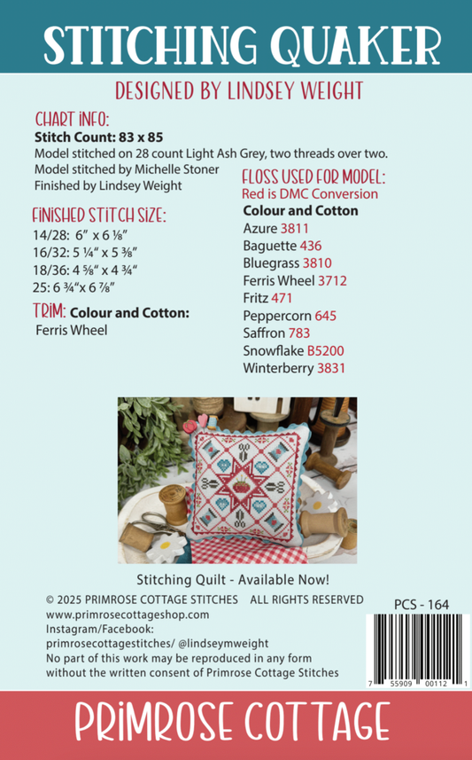 Stitching Quaker - Primrose Cottage - Cross Stitch Pattern, Needlecraft Patterns, The Crafty Grimalkin - A Cross Stitch Store