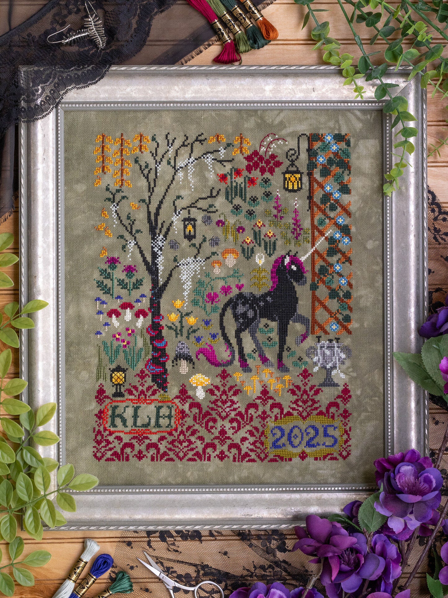 Garden of Shadows - Sprouting Lupine - Cross Stitch Pattern