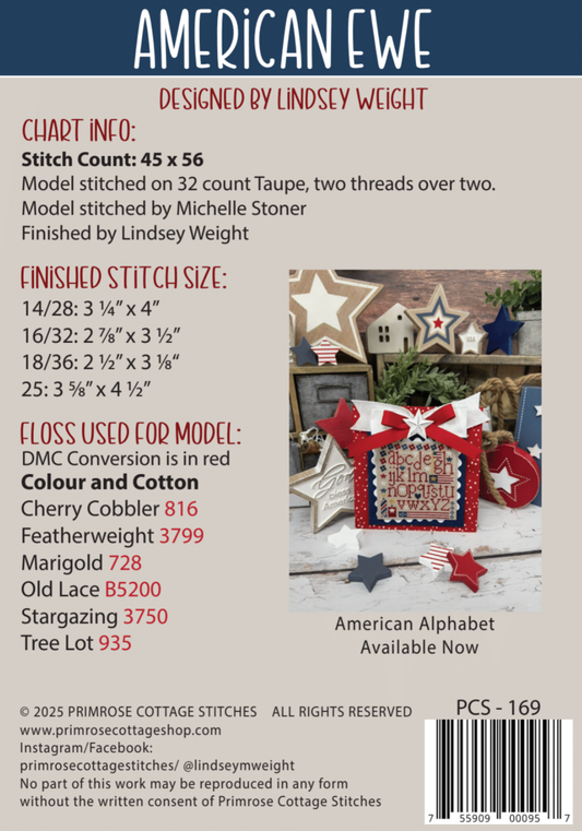 American Ewe - Primrose Cottage Stitches - Cross Stitch Pattern/Thread, Needlecraft Patterns, Needlecraft Patterns, The Crafty Grimalkin - A Cross Stitch Store