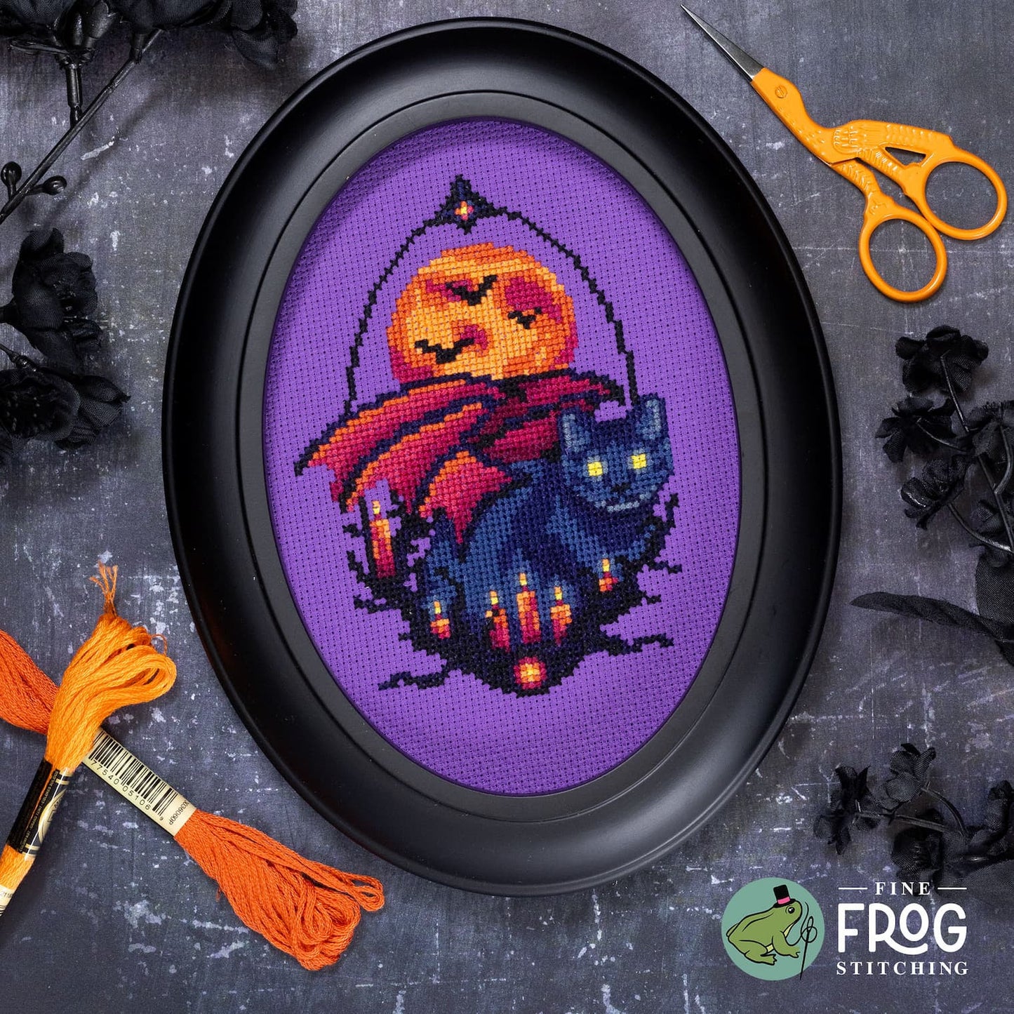 PREORDER  Black Cat Ritual - Fine Frog Stitching - Cross Stitch Pattern