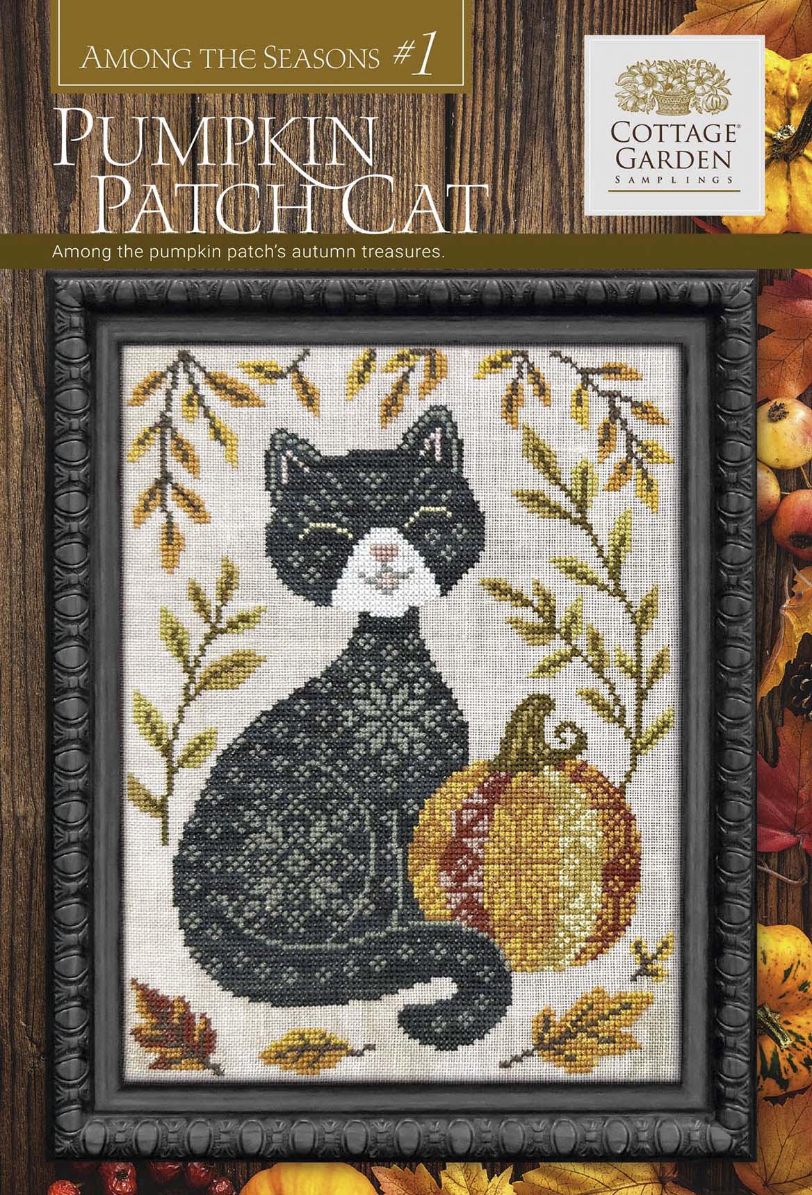 PREORDER Pumpkin Patch Cat, Among The Seasons #1 | Cottage Garden Samplings | Cross Stitch Pattern