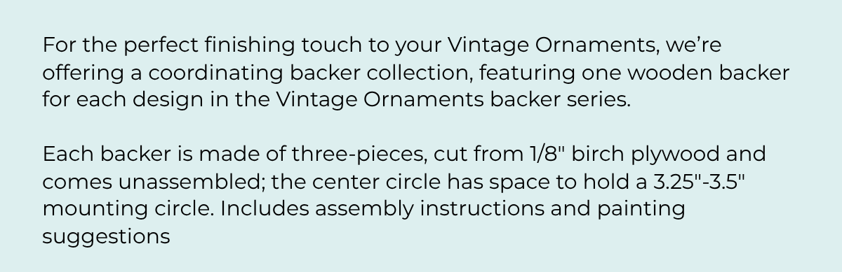 PREORDER Vintage Ornaments Wooden Backer Collection - Cherry Blossoms