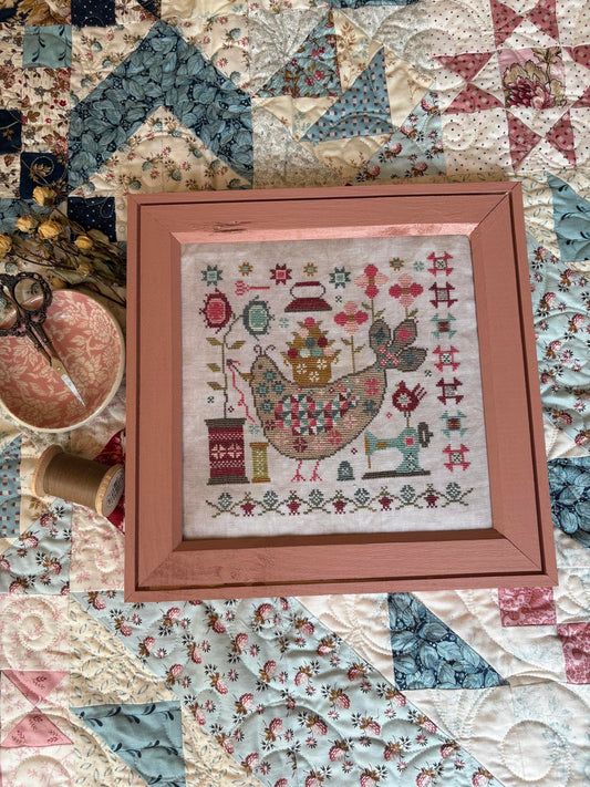 PREORDER  Quilty Bird - Pansy Patch - Cross Stitch Pattern