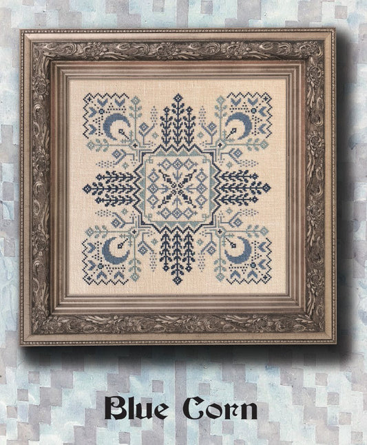 Blue Corn - Ink Circles - Cross Stitch Pattern