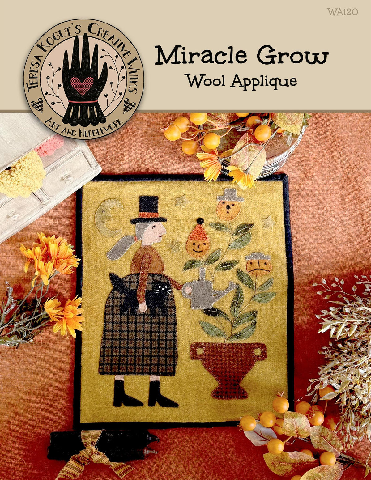 PREORDER Miracle Grow - Teresa Kogut - Wool Applique Pattern, Needlecraft Patterns, Cross Stitch Patterns, The Crafty Grimalkin - A Cross Stitch Store