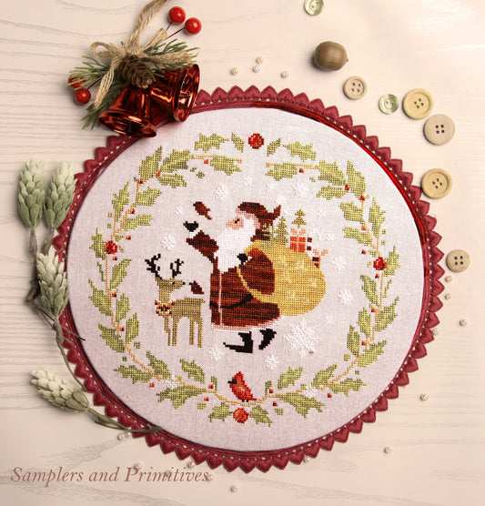 PREORDER Santa and Friends - Samplers and Primitives - Cross Stitch Pattern, Needlecraft Patterns, The Crafty Grimalkin - A Cross Stitch Store