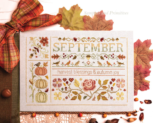 PREORDER Autumn Joy - Samplers and Primitives - Cross Stitch Pattern, Needlecraft Patterns, The Crafty Grimalkin - A Cross Stitch Store