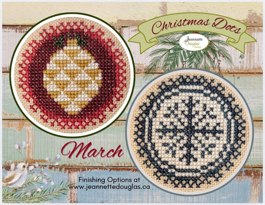PREORDER March, Christmas Dot Series - Jeannette Douglas - Cross Stitch Pattern, Needlecraft Patterns, The Crafty Grimalkin - A Cross Stitch Store