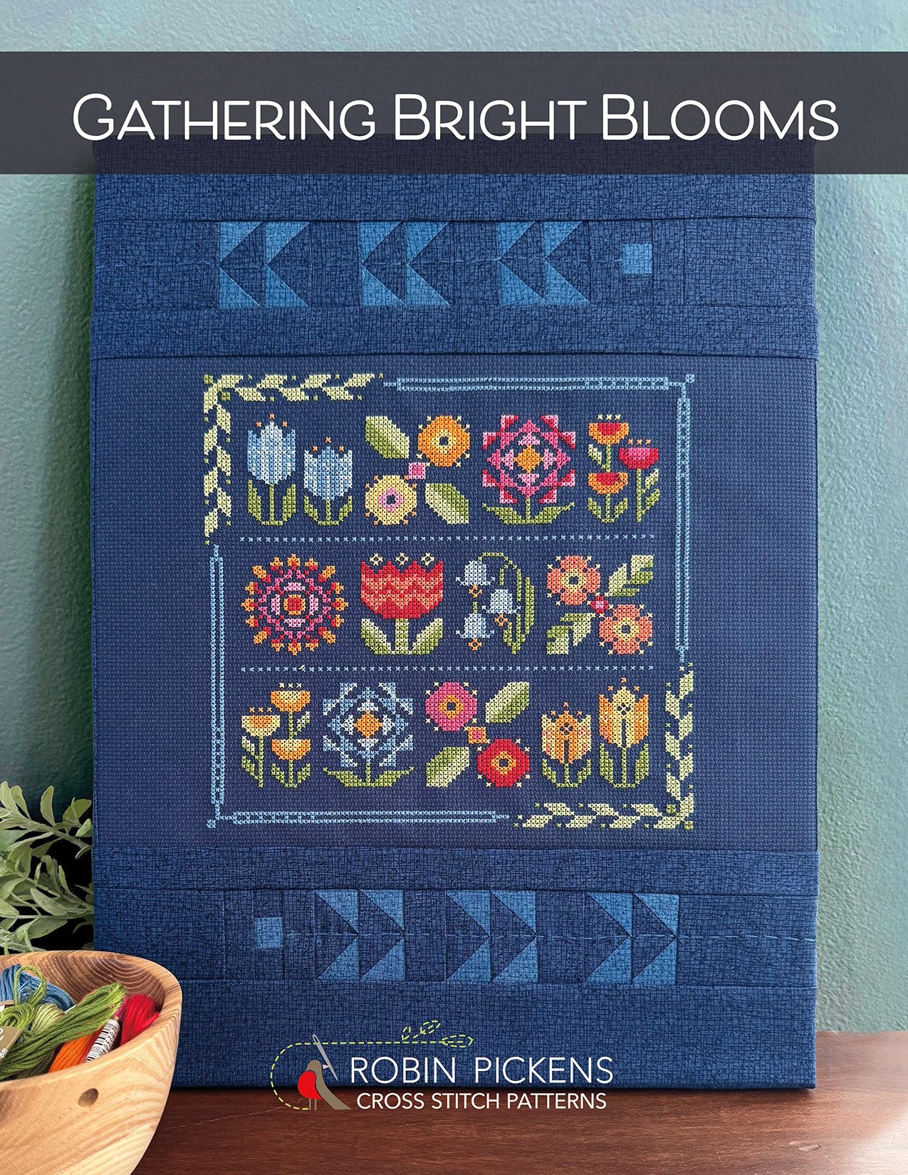 PREORDER Gathering Bright Blooms - Robin Pickens - Cross Stitch Pattern, Needlecraft Patterns, The Crafty Grimalkin - A Cross Stitch Store