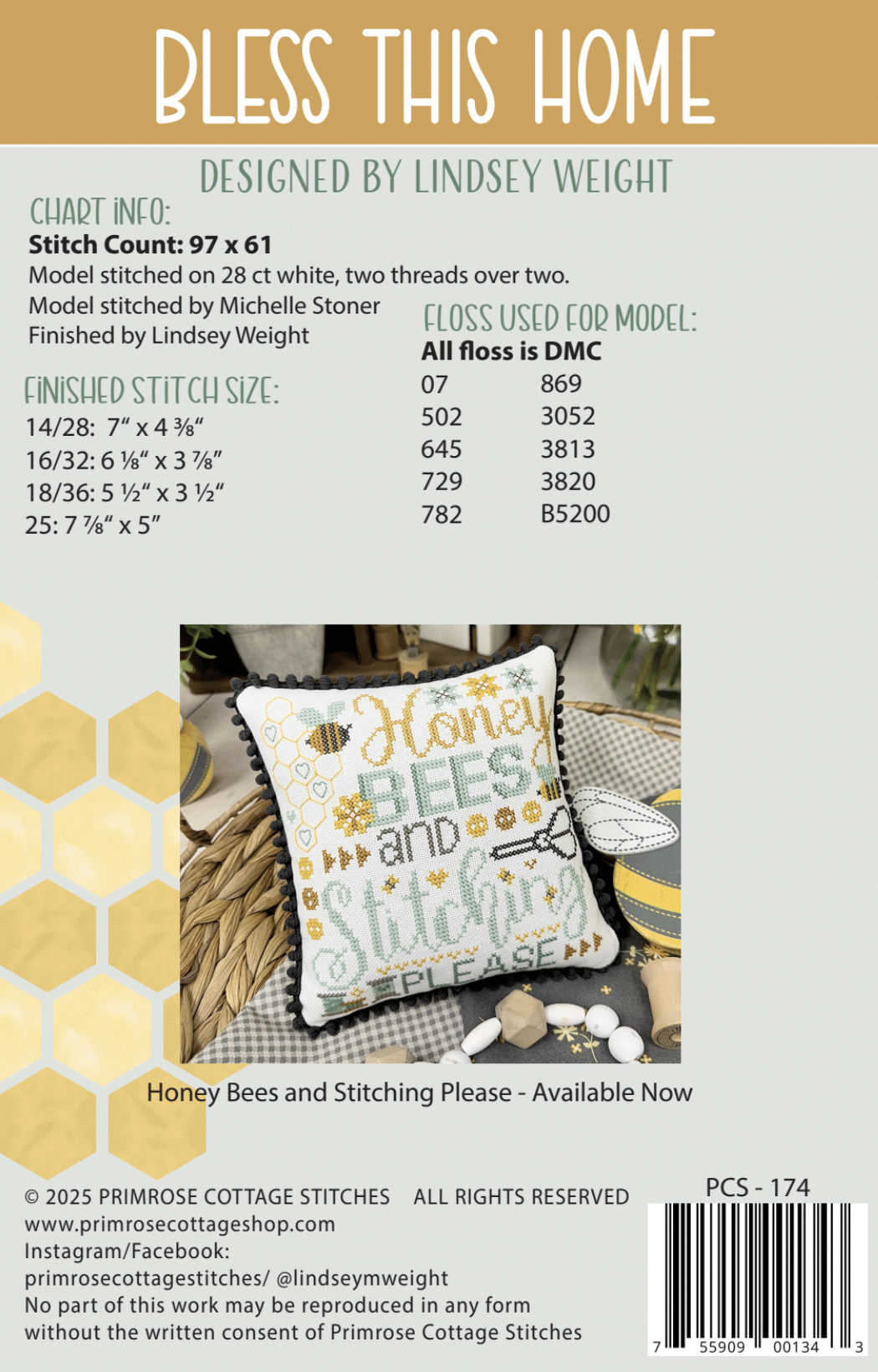 Bless This Home - Primrose Cottage - Cross Stitch Pattern