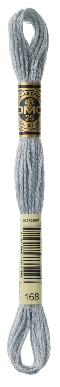 DMC 168 - Silver Gray - DMC 6 Strand Embroidery Thread, Thread & Floss, Thread & Floss, The Crafty Grimalkin - A Cross Stitch Store