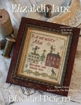 Elizabeth Jane - Anniversary of the Heart #12 - Blackbird Designs - Cross Stitch Pattern, Needlecraft Patterns, Needlecraft Patterns, The Crafty Grimalkin - A Cross Stitch Store