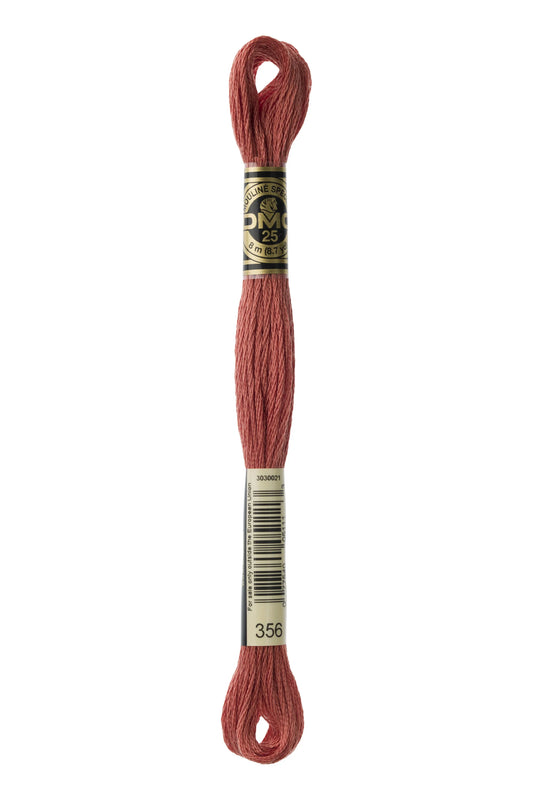 DMC 356 - Terra Cotta - Medium - DMC 6 Strand Embroidery Thread, Thread & Floss, Thread & Floss, The Crafty Grimalkin - A Cross Stitch Store