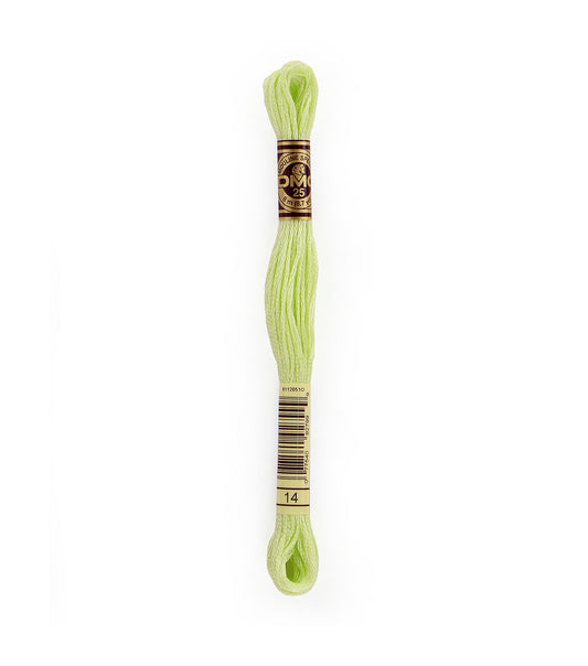 DMC 14 - Apple Green - Pale - DMC 6 Strand Embroidery Thread, Thread & Floss, Thread & Floss, The Crafty Grimalkin - A Cross Stitch Store