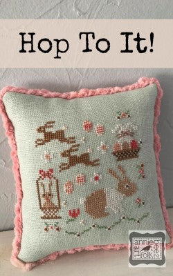 Hop to It! -  Annie Beez Folk Art - Cross Stitch Pattern, Needlecraft Patterns, Needlecraft Patterns, The Crafty Grimalkin - A Cross Stitch Store