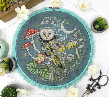 Nighttime Owl - Tiny Modernist - Cross Stitch Pattern, Needlecraft Patterns, Needlecraft Patterns, The Crafty Grimalkin - A Cross Stitch Store